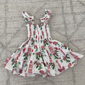 Hill House White and Red Floral Dress
